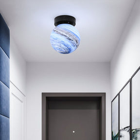 Planet Glass Modern Ceiling Light For Bedroom