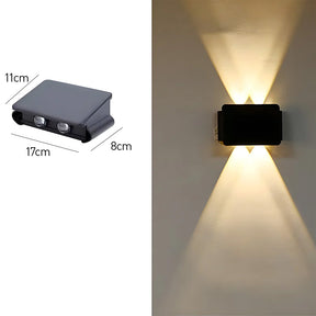 IP65 Waterproof Up Down Black Outdoor Wall Light, Dusk to Dawn