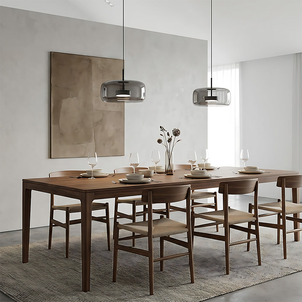 Elegant Amber Glass Iron LED Pendant Lights for Living Room