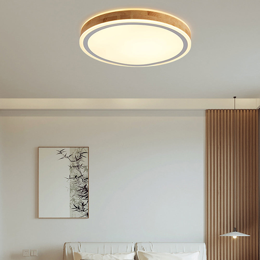 Retro Wood LED Bedroom Ceiling Lights