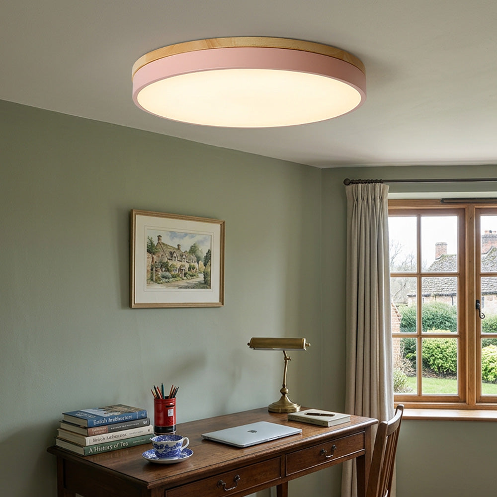 Aria Wood Flush Mount Ceiling Lamp