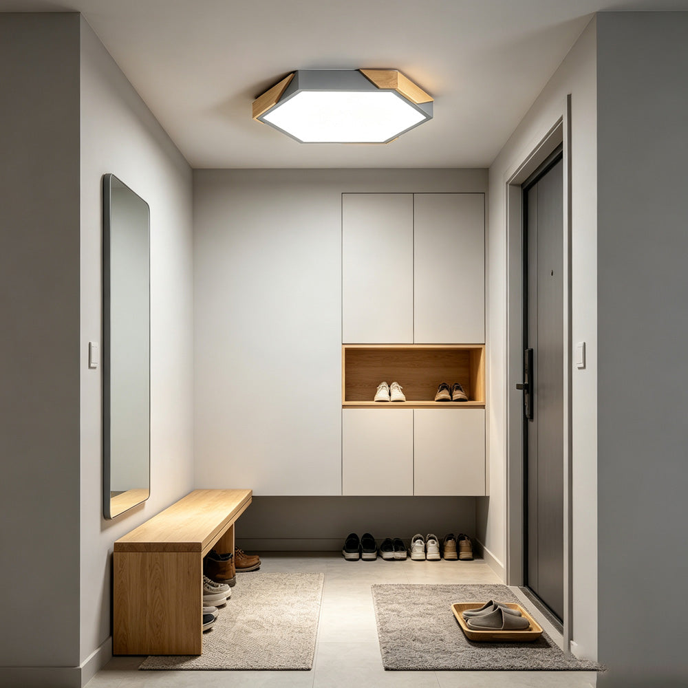 Modern Flush Mount Hexagonal LED Ceiling Lights for Hallway