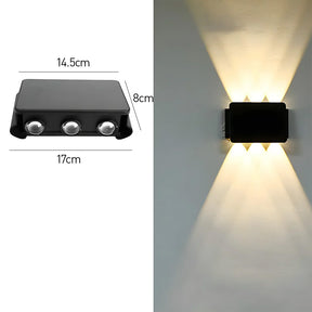 IP65 Waterproof Up Down Black Outdoor Wall Light, Dusk to Dawn