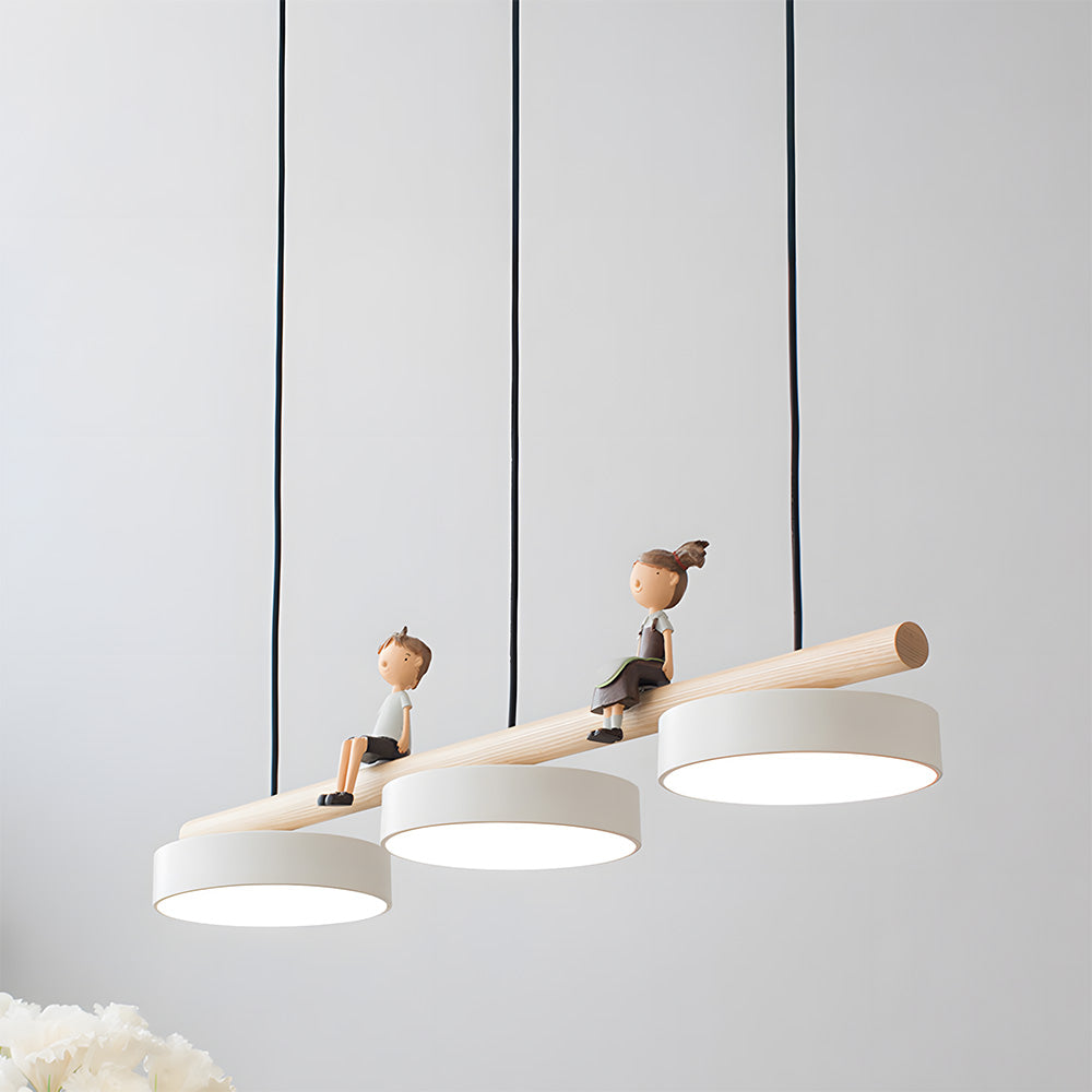 Modern Macaron LED Pendant Light With Cartoon Figures for Dining Area