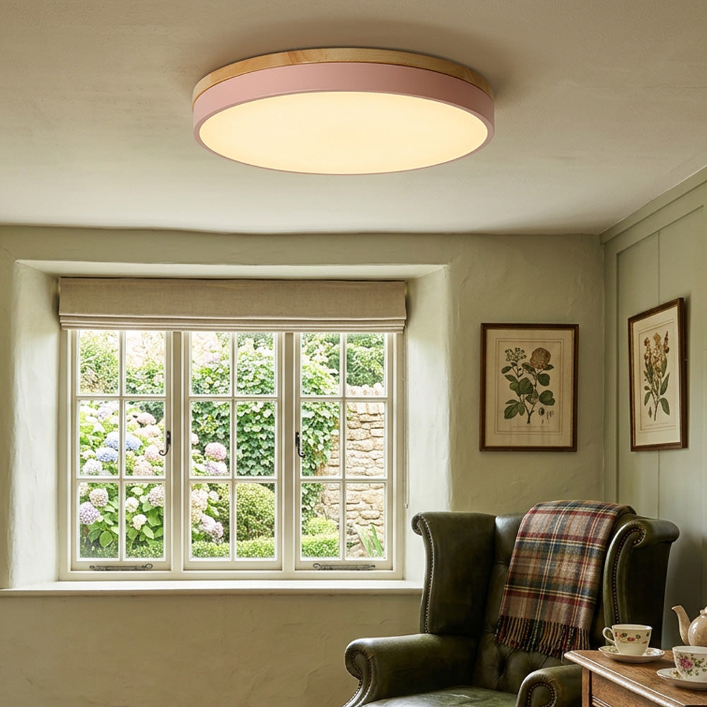 Aria Wood Flush Mount Ceiling Lamp