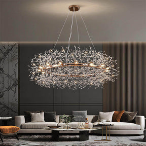 Modern Luxury Crystal Ring Chandelier for Living Room Dining Room