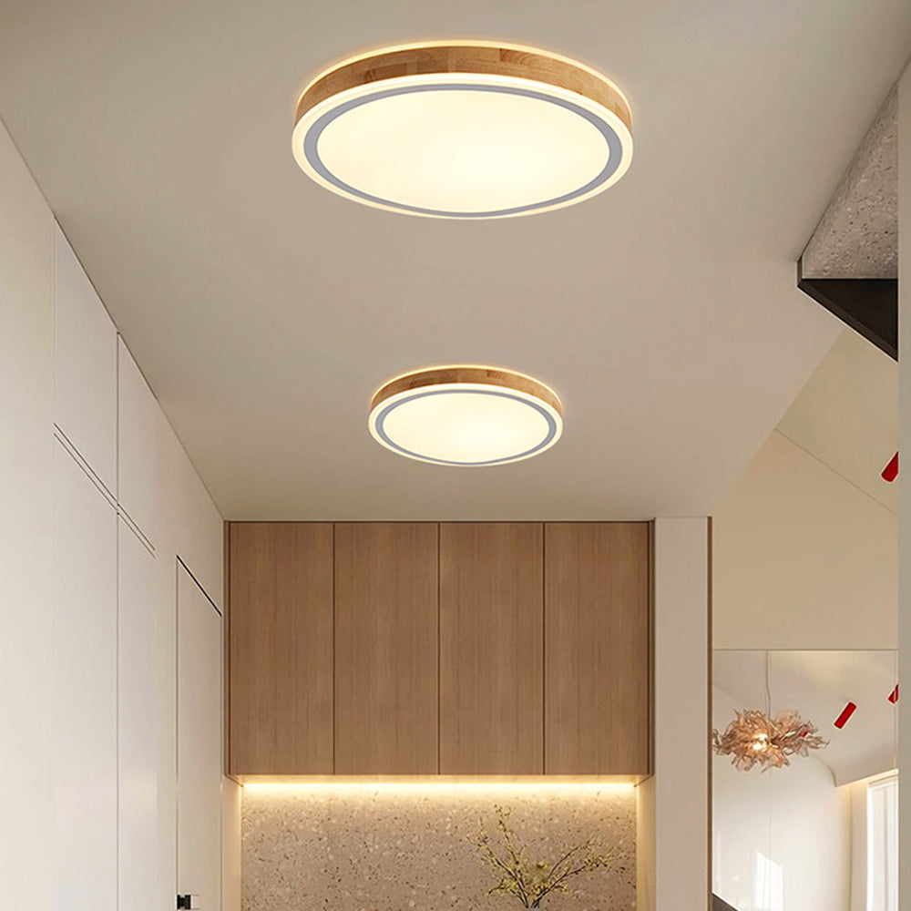 Retro Wood LED Bedroom Ceiling Lights