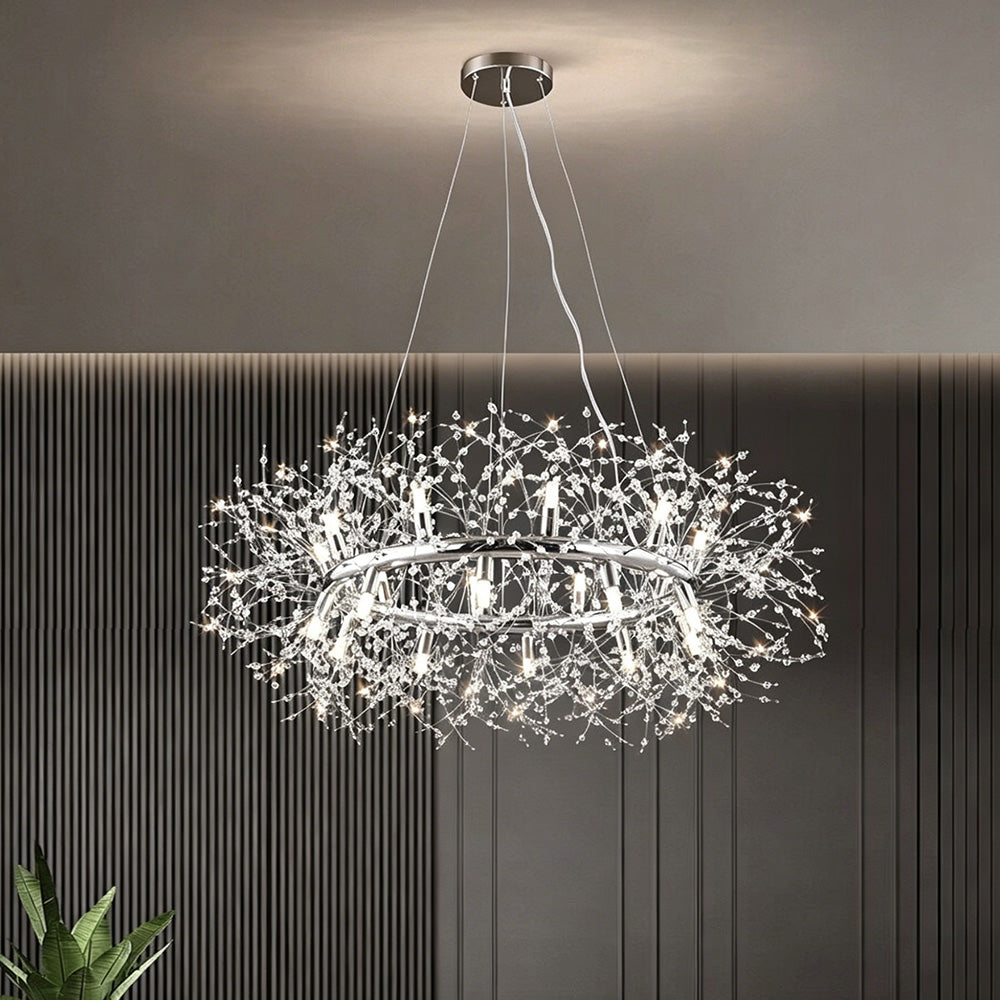 Modern Luxury Crystal Ring Chandelier for Living Room Dining Room