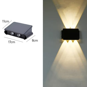 IP65 Waterproof Up Down Black Outdoor Wall Light, Dusk to Dawn