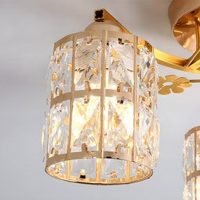 Modern Crystal Ceiling Light Chandeliers, Semi Flush Ceiling Lights for Hallway Living Room