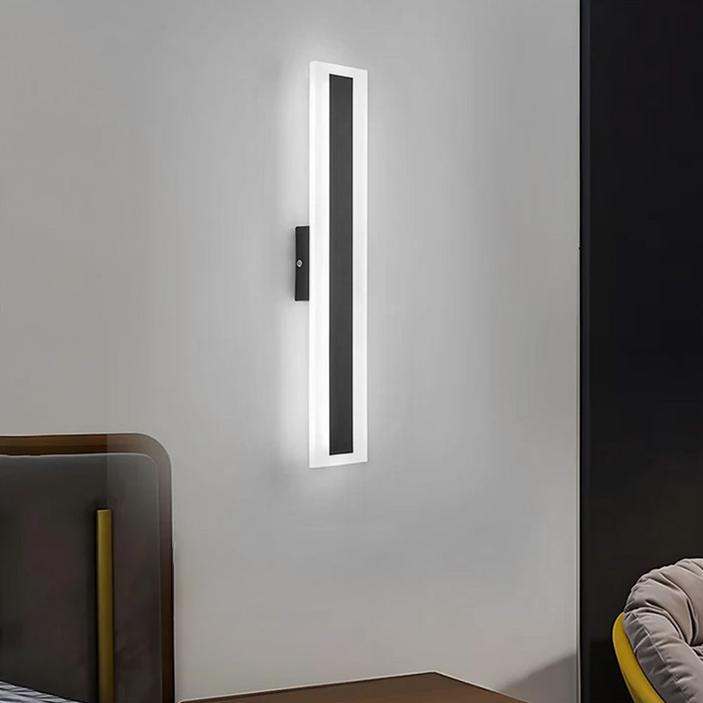 IP65 Linear Vertical Black Hardware Acrylic LED Wall Lights for Hallway