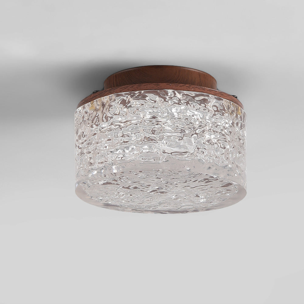 Modern Iron Water Ripple Resin Flush Ceiling Lights for Hallway
