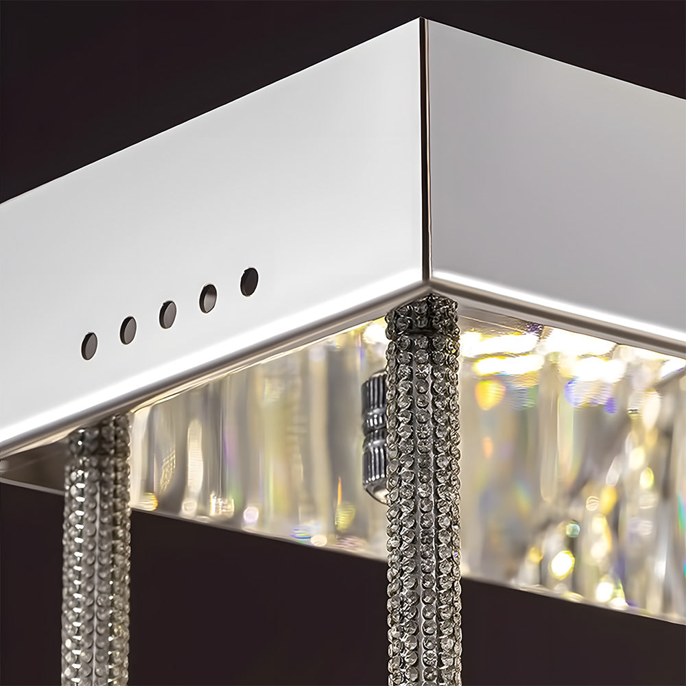 Modern Luxury Stainless Steel K9 Crystal Round Ceiling Lights for Living Room