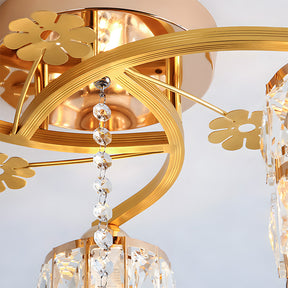 Modern Crystal Ceiling Light Chandeliers, Semi Flush Ceiling Lights for Hallway Living Room