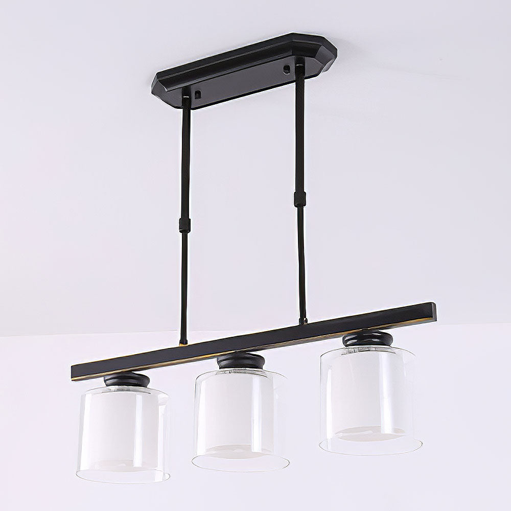 Modern Glass Kitchen Island Adjustable Height Ceiling Lights