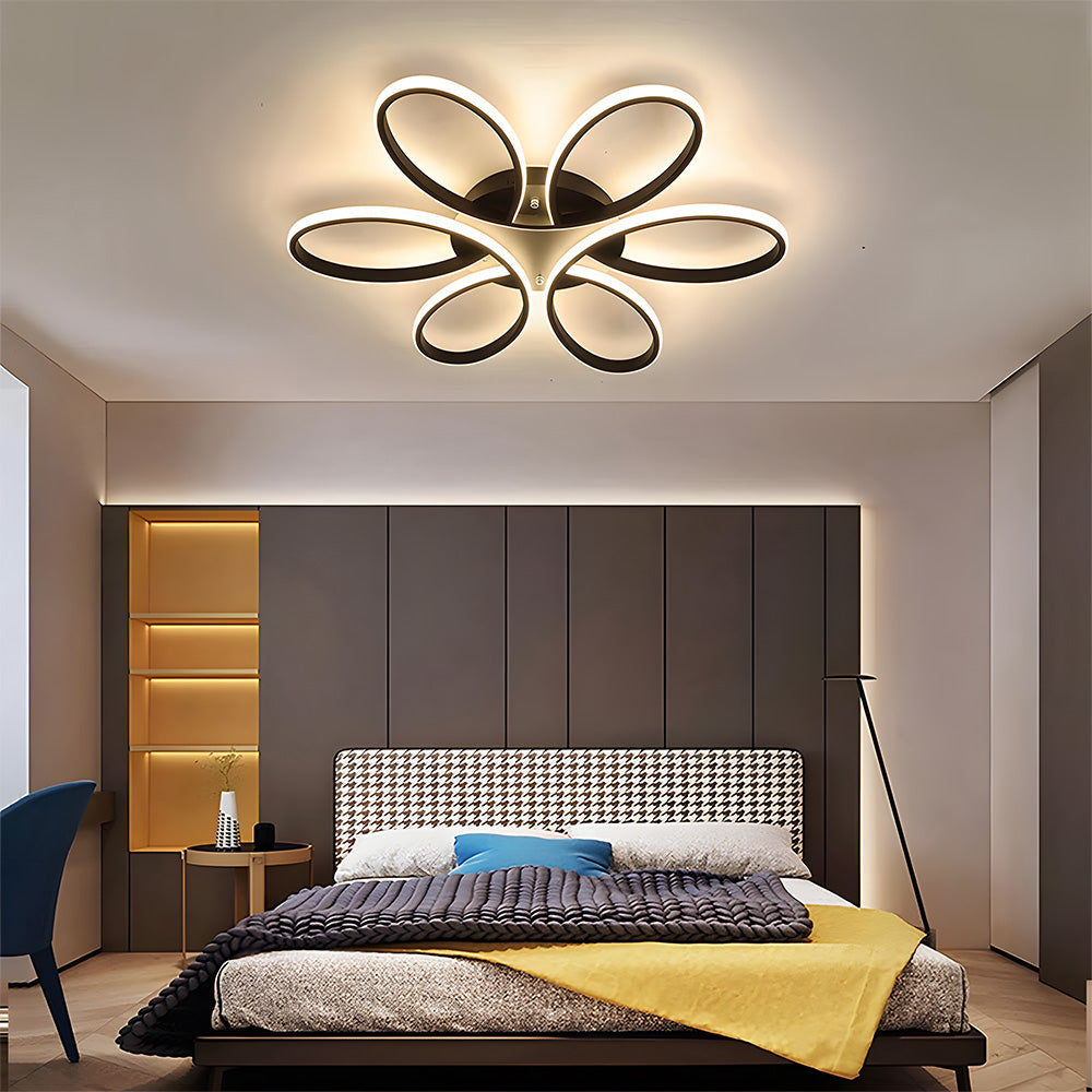 Minimalist Petal Metal LED Living Room Ceiling Light