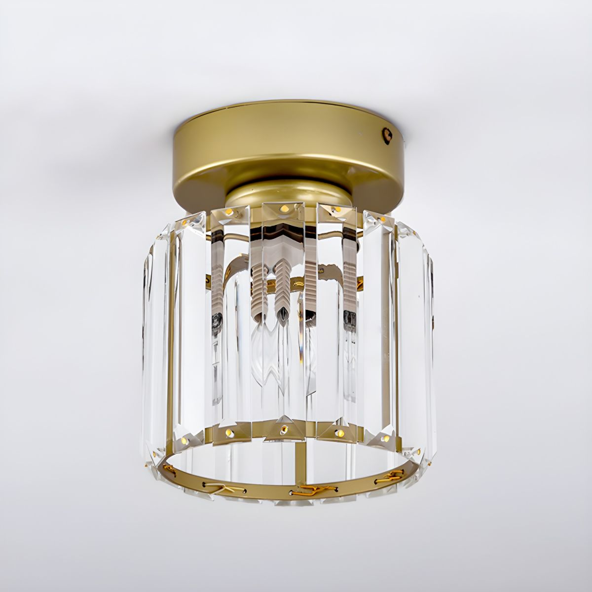 Modern Simplicity Clear Striped Glass Shade Ceiling Light