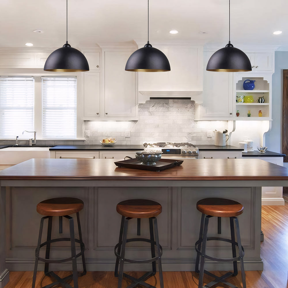 Retro Dome Black Kitchen Island Pendant Lights