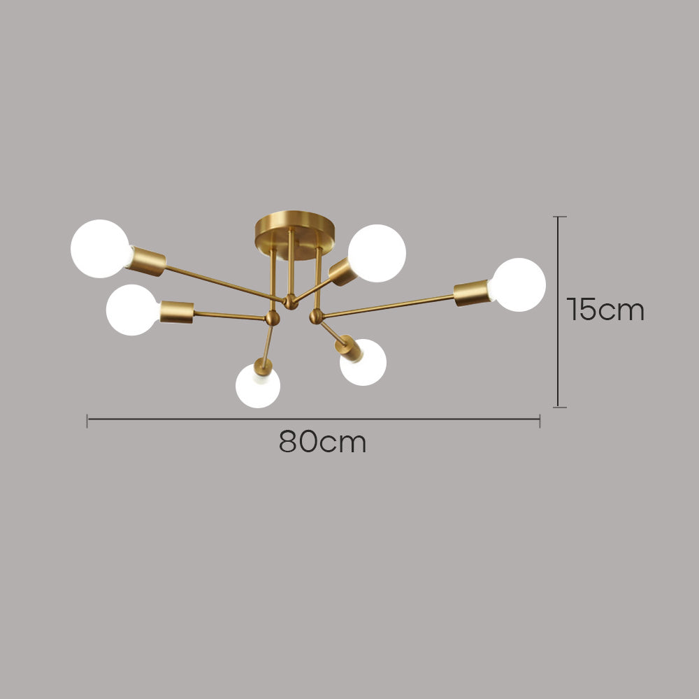 Modern Muti-Lights Stylish Gold Iron Living Room Ceiling Lights