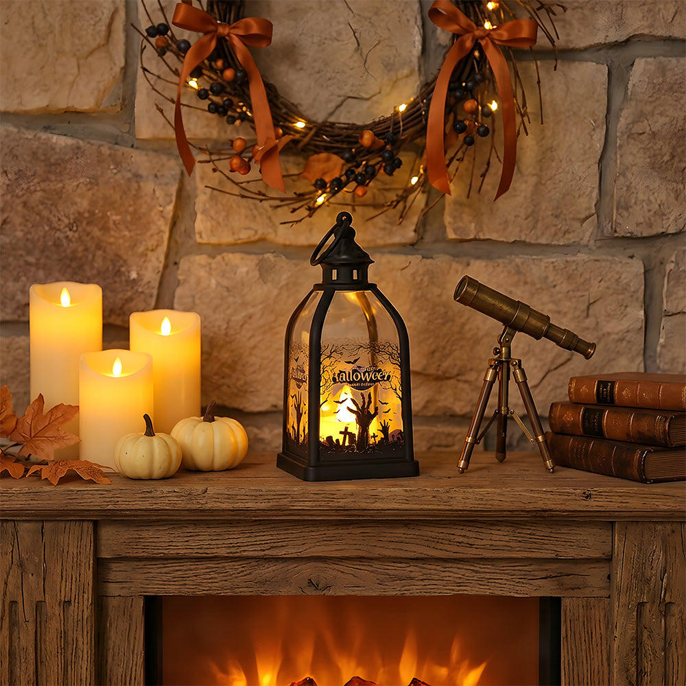 Indoor Decor Witch Bat LED Halloween Table Lamp for Night Party