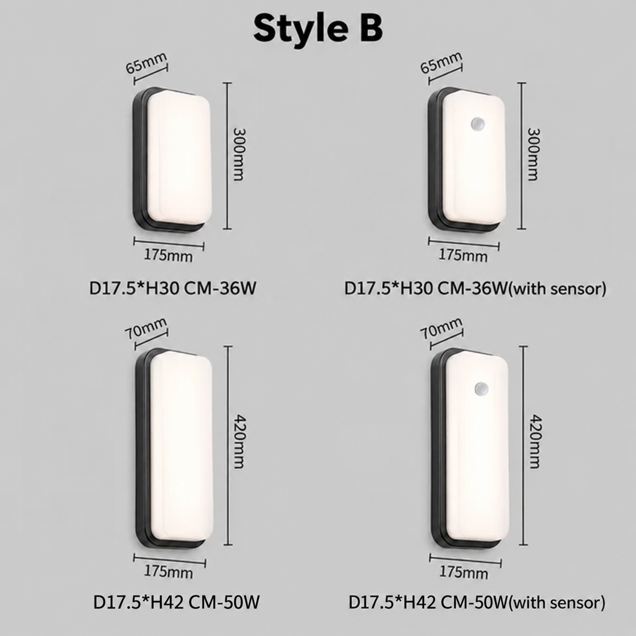 Stylish IP65 Aluminium PIR LED Outdoor Wall Lights for Patio