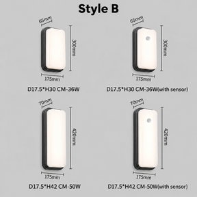 Stylish IP65 Aluminium PIR LED Outdoor Wall Lights for Patio