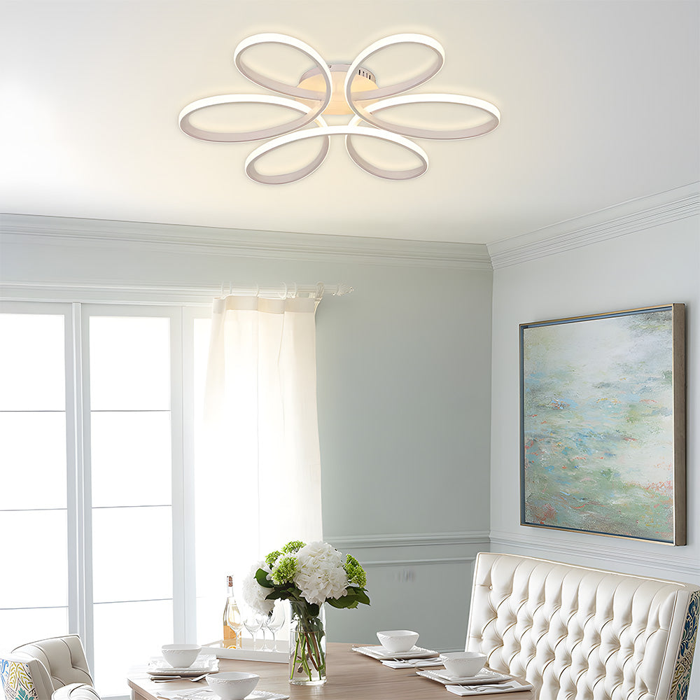 Minimalist Petal Metal LED Living Room Ceiling Light