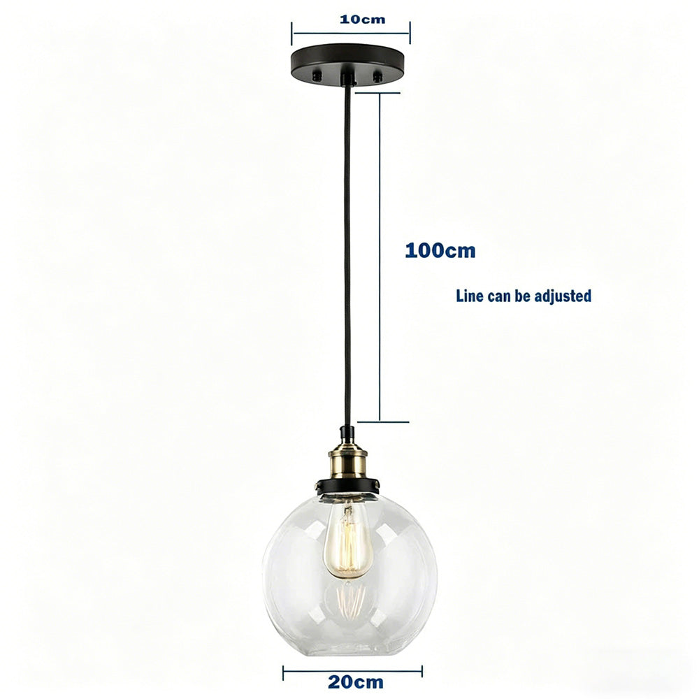 Minimalist Style Black Glass Pendant Light