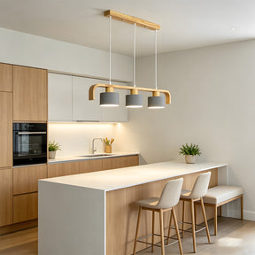 Modern Iron Wooden Pendant Lights for Kitchen Island Dining Room