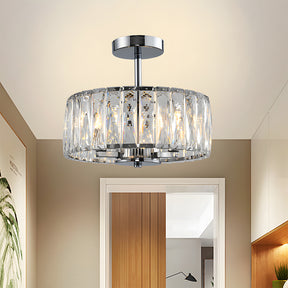 Crystal Semi Flush Mount Ceiling Light Fixture