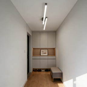 Modern Black Long Strip Semi Flush Mount LED Ceiling Light