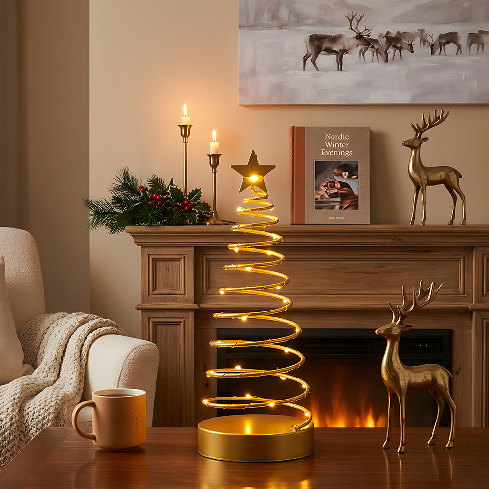 Modern Gold Tree Lights LED Christmas Lightings for Bedside