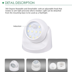 Battery Operated Motion Sensor IP44 LED Wall Light for Driveway, Garden, Pathway - 3 Modes