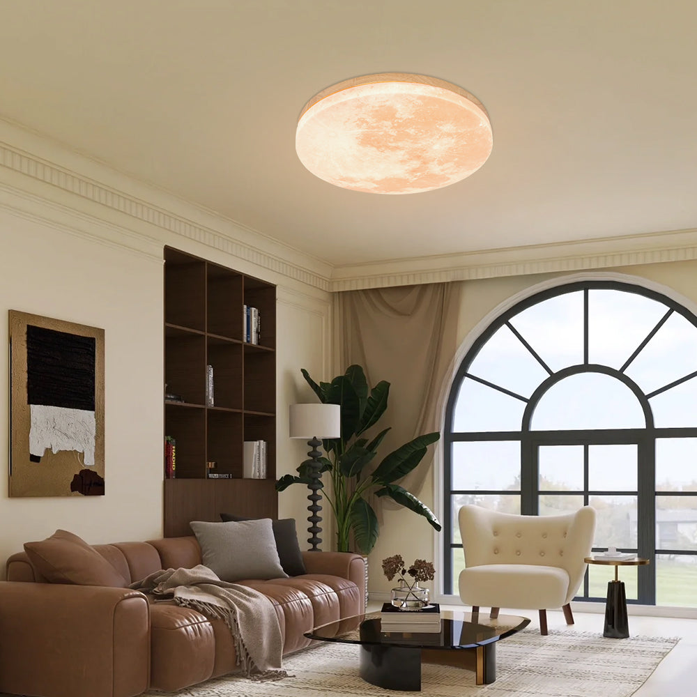 Simple Minimalist Moon Round LED Ceiling Light