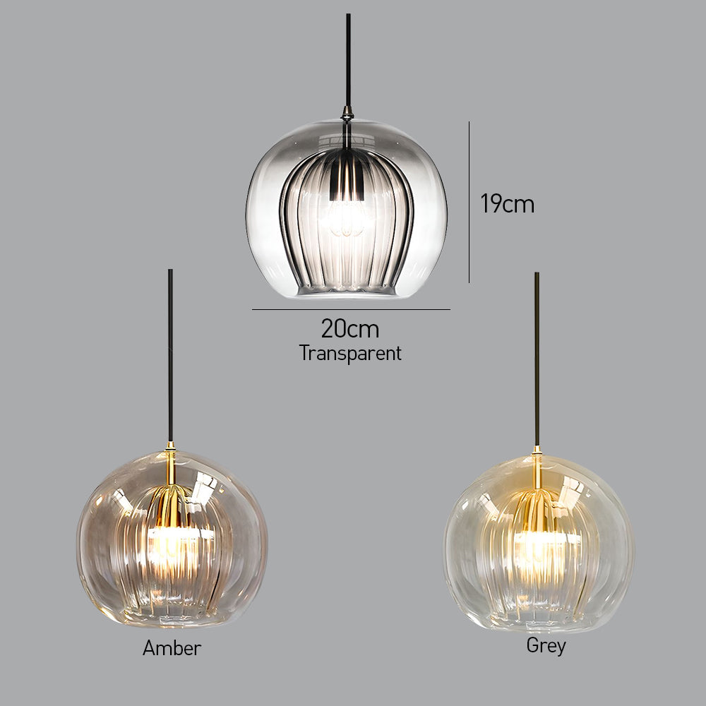 Nordic Modern Bedroom Spherical Glass Pendant Lights