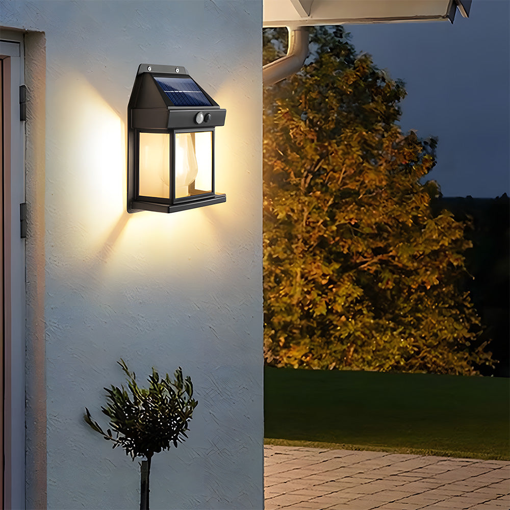 Solar Outdoor Lights Exterior Front Porch PIR Sensor Security Outdoor Wall Light