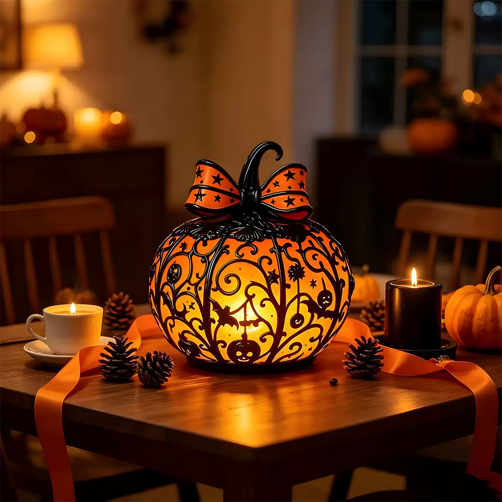 Halloween Glowing Pumpkin Decor Table Lamp for Bedroom Tabletop Decoration