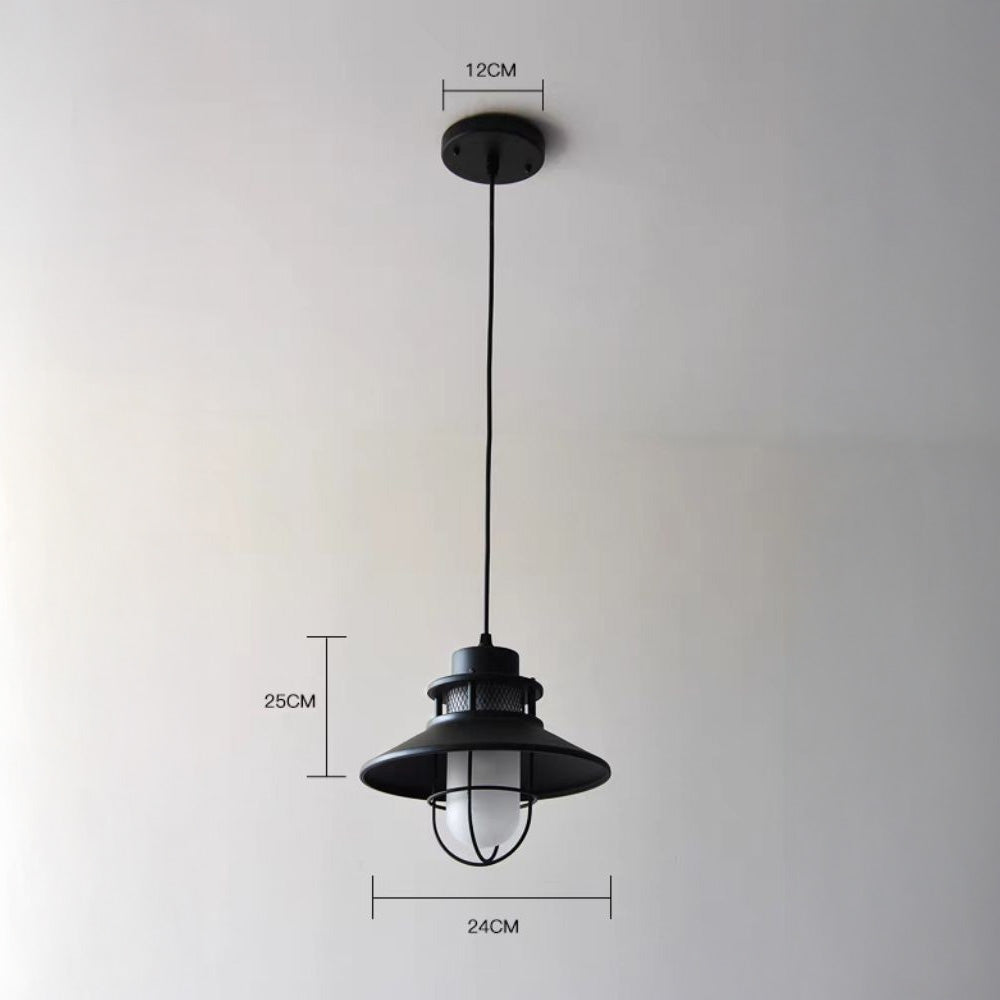 IP65 Waterproof Black Metal Cage Light Outdoor Pendant Lighting