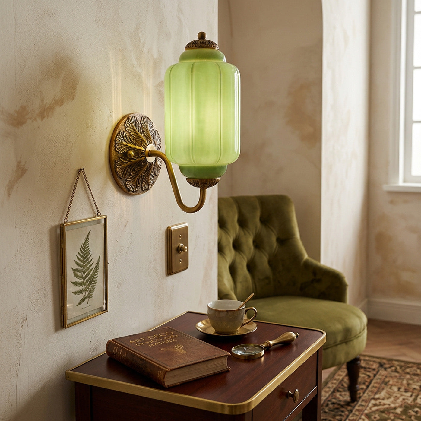 Modern Glass Light With Colored Glass Shade for Living Room