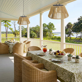 Waterproof Outdoor Solar Woven Rattan Pendant Lights for Porch Garden