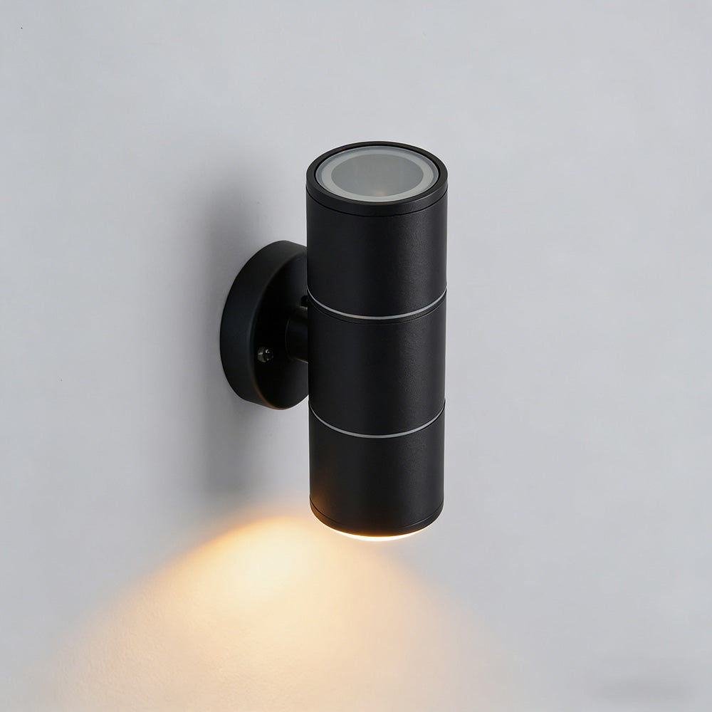 Black Double Up Down Outdoor Wall Light IP65