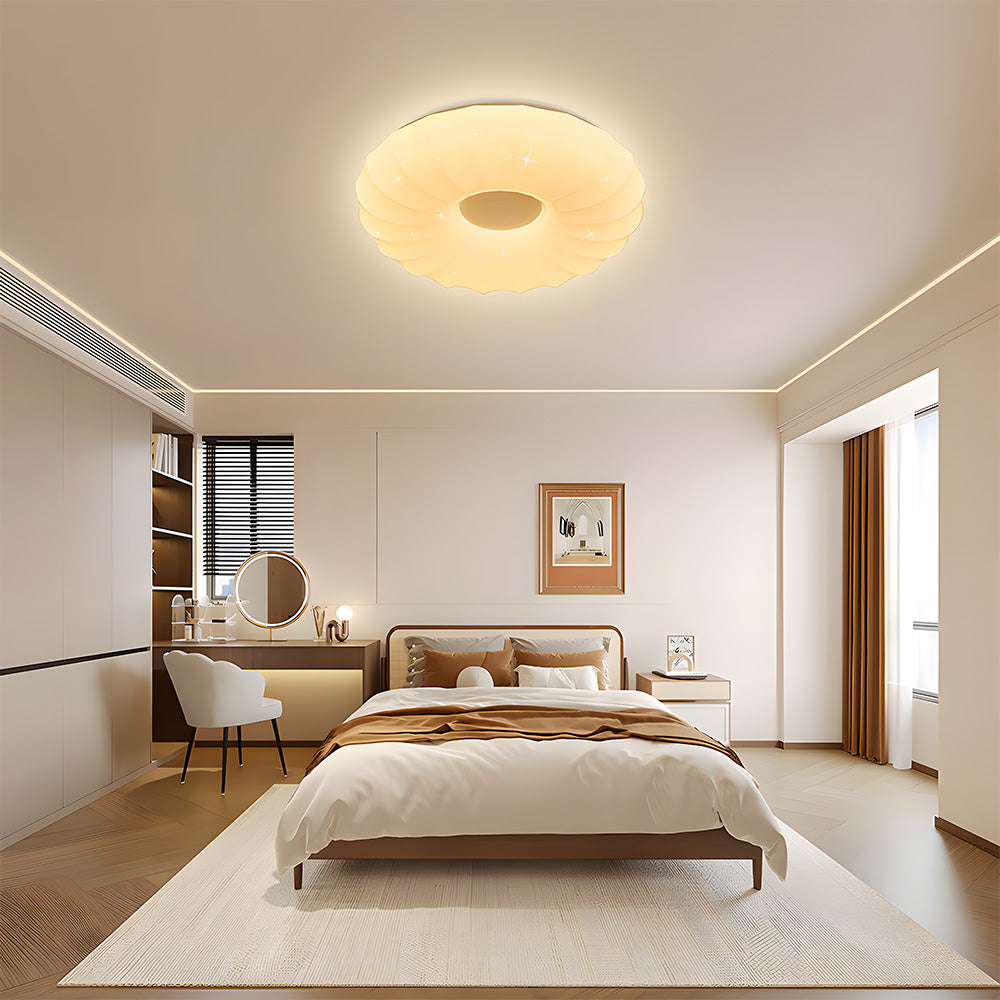 Simplistic Residential Cream Flush Mount LED Ceiling Lights