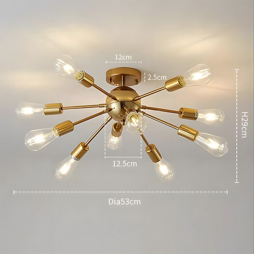 Semi Flush Sputnik Matte Ceiling Light for Dining Room Kitchen