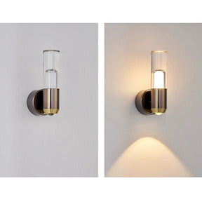 Clear Contemporary Cylinder Wall Lamp