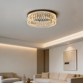 Modern Round Luxury Crystal Flush Ceiling Lights for Living Room