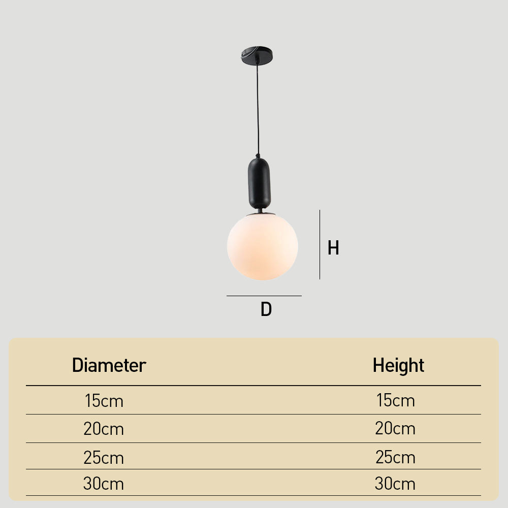 Nordic Glass Globe Ball Pendant Light for Dining Room Kitchen