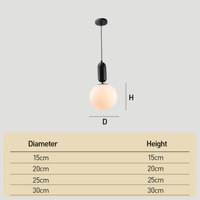 Nordic Glass Globe Ball Pendant Light for Dining Room Kitchen