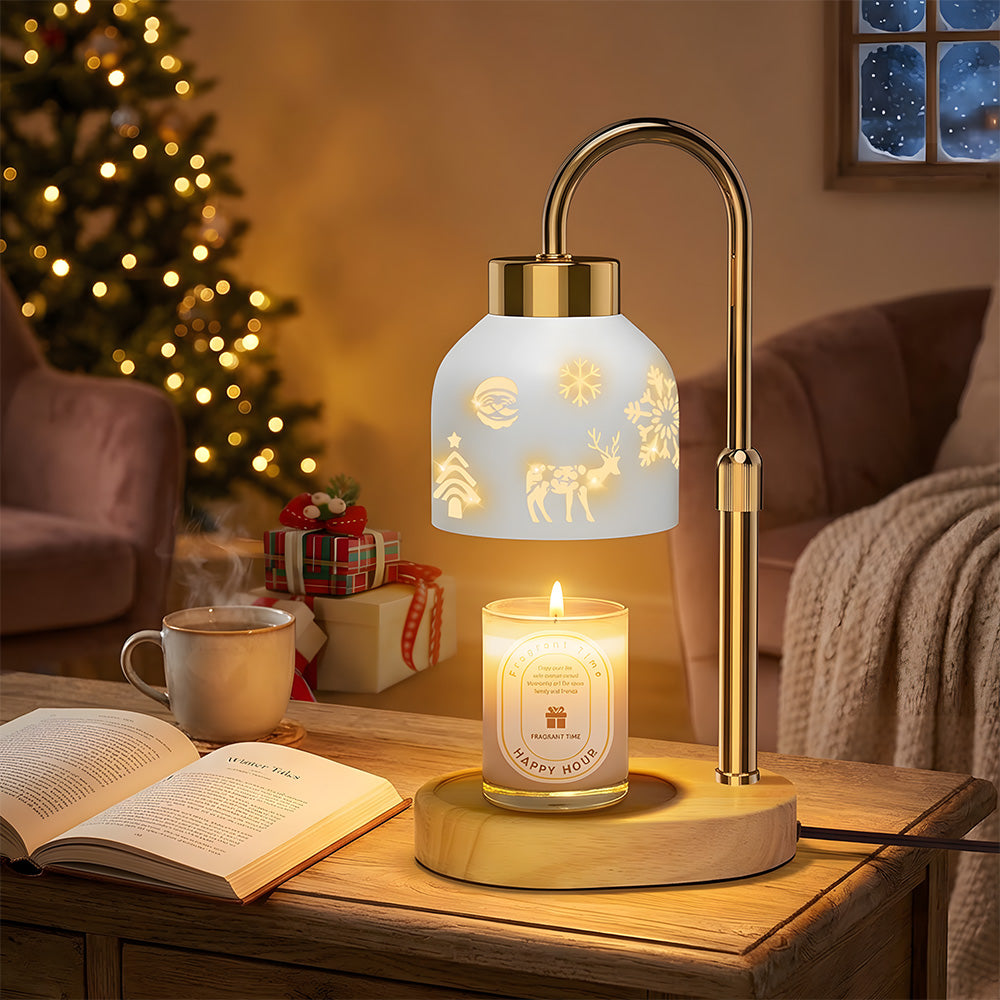 Creative Dimmable Wooden Iron Christmas Candle Lamp for Bedroom