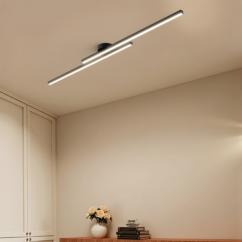 Modern Black Long Strip LED Ceiling Lights