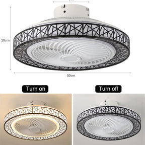 Modern Ceiling Fan with Light for Kids room Kitchen Bedroom, 3 Speed, Low Profile Remote Control
